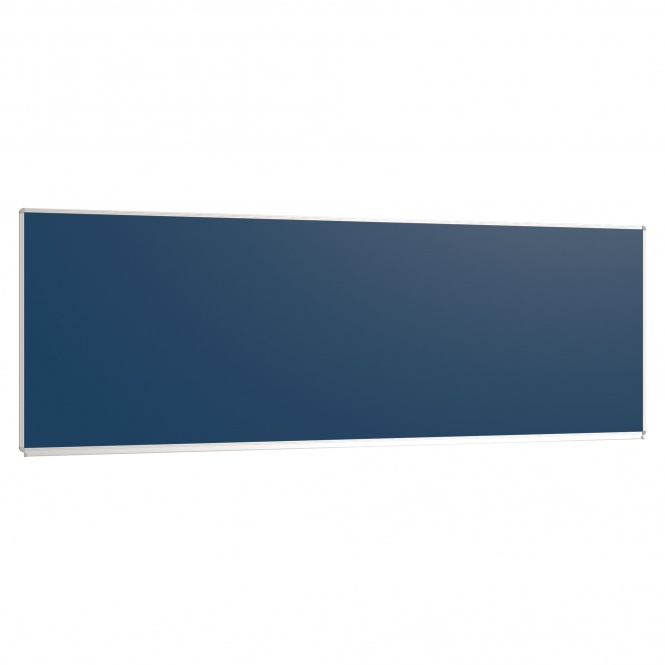 Wandtafel Stahlemaille blau, 300x100 cm, mit durchgehender Ablage, 